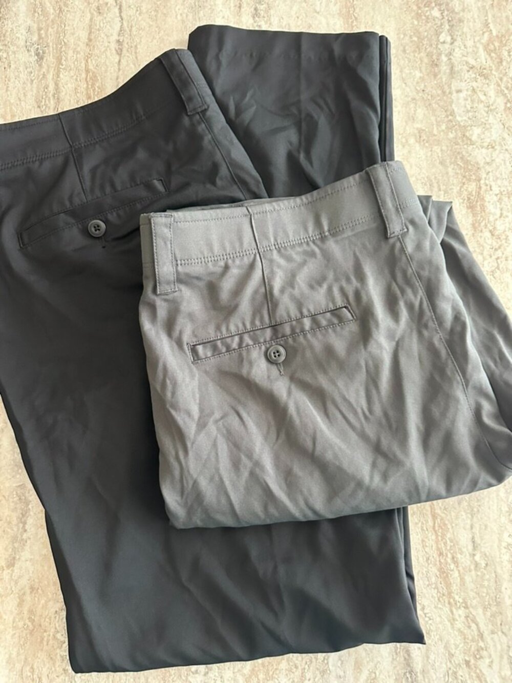 Grand Slam Men's Golf Pants Bundle 34x30 & 34x32 Black Gray Performance